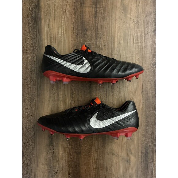 Nike Tiempo Legend 7 Elite FG Soccer Cleats Black Red Size 11.5 AH7238-007 RARE